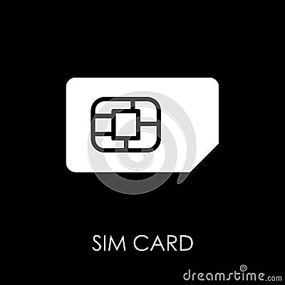 SIM card icon symbol flat style vector illustration Vector Illustration