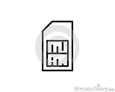 Sim card vector icon, micro chip symbol. Modern, simple flat vector illustration for web site or mobile app Vector Illustration