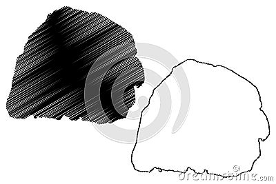 Simberi island New Guinea, Pacific Ocean, Bismarck Archipelago, Tabar Group Islands map vector illustration, scribble sketch Vector Illustration