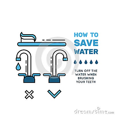 Simbol saving water Vector Illustration