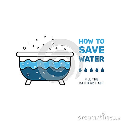 Simbol saving water Vector Illustration