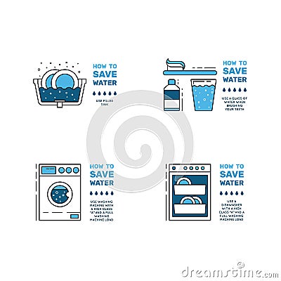 Simbol saving water Vector Illustration