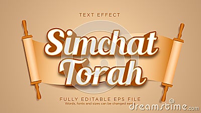Simchat Torah Scroll bible Text Effect Font Type Template Stock Photo