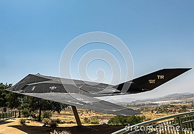Black F-117A Nighthawk stealth aircraft, Simi Valley, CA, USA Editorial Stock Photo