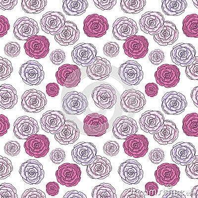 Simless pattern with roses. Design for fabric, wrapping paper and other uses. Stock Photo