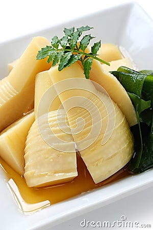 Simmered bamboo shoots Stock Photo