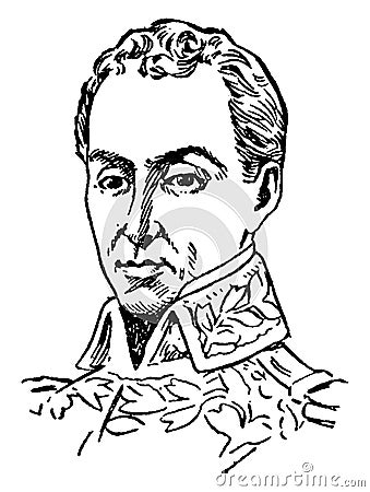 Simon Bolivar, vintage illustration Vector Illustration