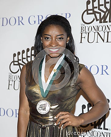 Simone Biles at 2017 Great Sports Legends Dinner Editorial Stock Photo