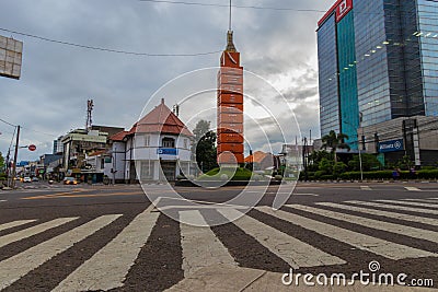 Simpang Lima Monument in Bandung Editorial Stock Photo
