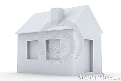 Simple 3D House Stock Photo