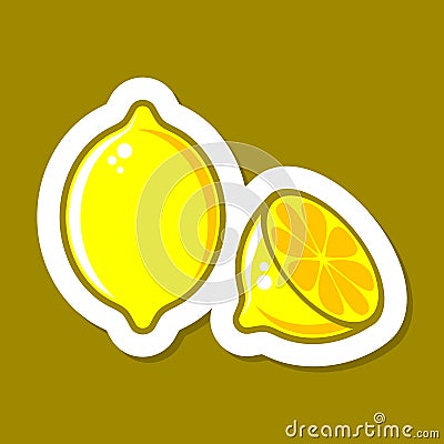 Simple abstract lemon label illustration Vector Illustration