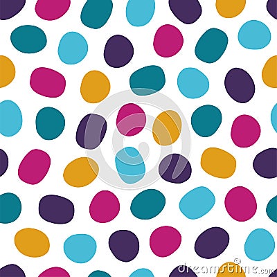 Simple abstract oval pattern. Retro seamless colorful background. Vector Illustration