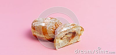 a simple abstract sweet candy donut isolated, minimalistic food art Stock Photo