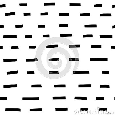 Simple abstraction, modern abstract seamless pattern made of ink brush strokes, black and white vector contemporary Vector Illustration