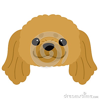 Simple and adorable illustration of Pekingese dog face flat colored Vector Illustration