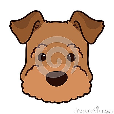 Simple and adorable Welsh Terrier illustration Front Face Vector Illustration