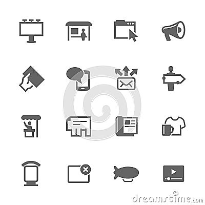 Simple Advertisement icons Vector Illustration