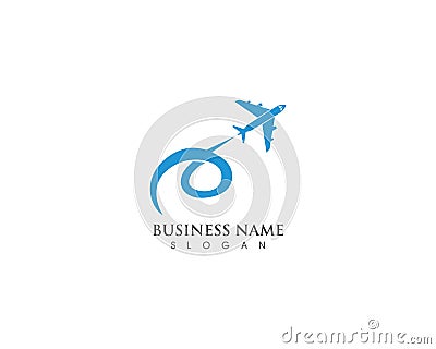 Simple airplane travel logo agency concept Stock Photo