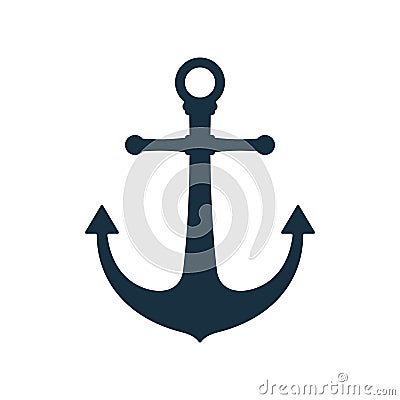 Simple anchor icon, nautical symbol Vector Illustration