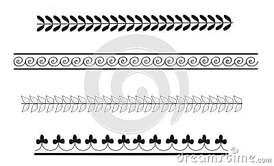 Simple ancient greek border patterns Stock Photo