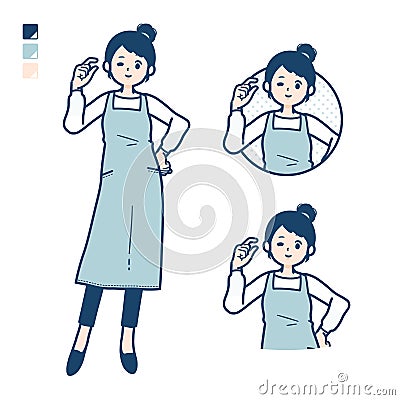 Simple apron woman_Just-a-bit Vector Illustration