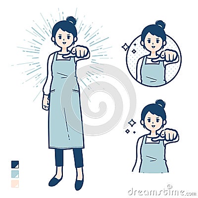 Simple apron woman_want-you Vector Illustration