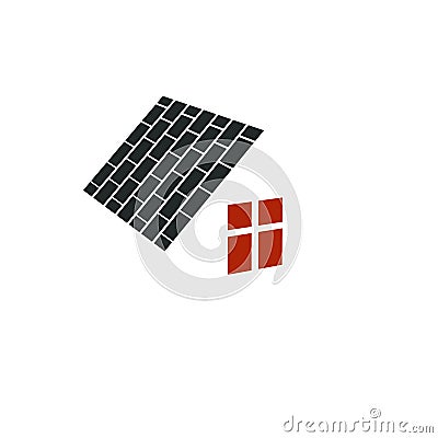 Simple architectural construction, house abstract symbol, Stock Photo