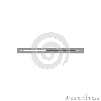 Simple audio message playback bar isolated on white background. Vector Illustration