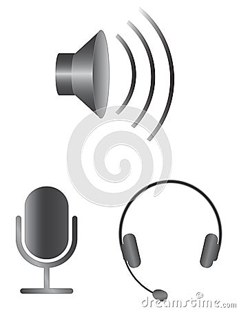 Simple audio icons Vector Illustration