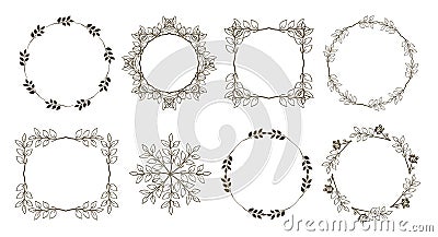 Simple authentic hand drawn graphic frames Vector Illustration