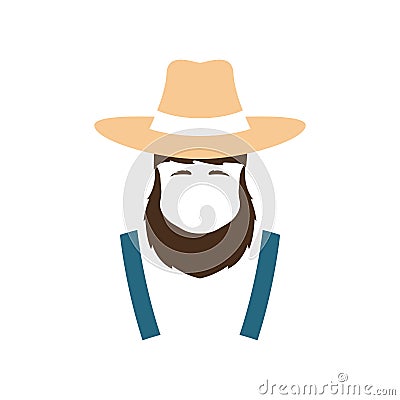 Simple avatar Farmer icon. Vector Illustration