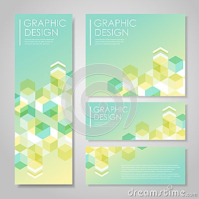 Simple background for banners set with hexagons element Vector Illustration