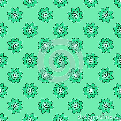 Simple Bacteria vector green seamless pattern or background Vector Illustration