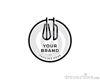 Simple Bakery Logo Design Bake and Cake Pastry Simple Homemade Badge Template Vector Illustration