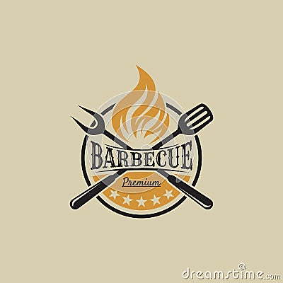 simple barbeque logo Vector Illustration