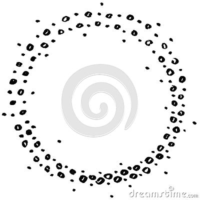 Hand Drawn Round Isolated Black Ink Frame Stock Photo