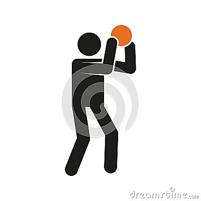Simple Basketball Shot Sport Figure Symbol Vector Illustration Vector Illustration