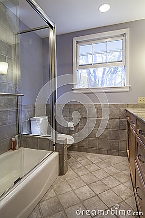 Simple bathroom remodel Stock Photo