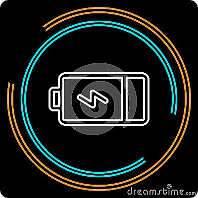 Simple Battery Thin Line Vector Icon Vector Illustration