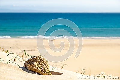 Simple beach scene at bolonia beach Stock Photo