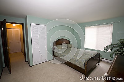 Simple bedroom in condo Stock Photo