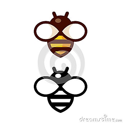 Simple Bee Logo Vector Illustration