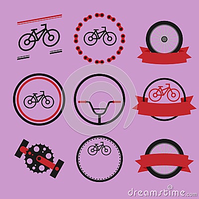 Simple Bike Logo Collection, Bike Shop Logo Collection Stock Photo