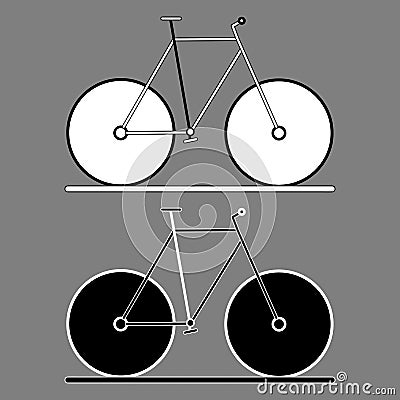 Simple bike logo icon black white outline Vector Illustration