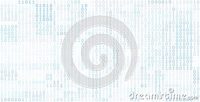 Simple binary background with bluish grey ones and zeros Vector Illustration