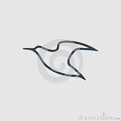 Simple bird fly monogram design logo inspiration Stock Photo