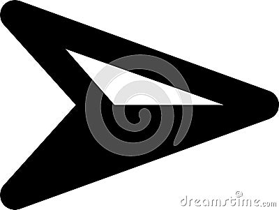 Simple black arrow pointing to the right, conveying direction, navigation, progress, and forward movement in a Vector Illustration