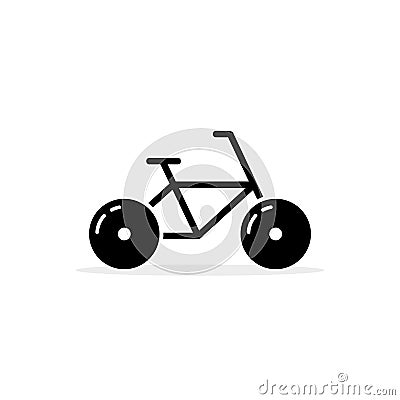 Simple black bicycle icon Vector Illustration