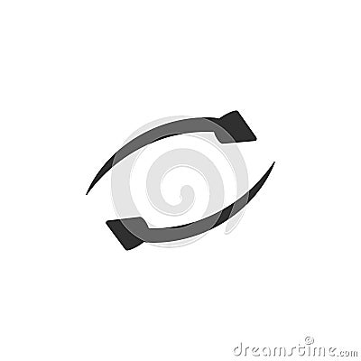 Simple black icon on white background. Repeat icon. Vector illustration web design element. curve arrow Cartoon Illustration