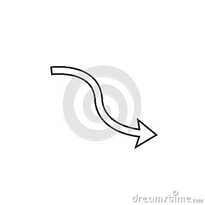 Simple black icon on white background. Repeat icon. Vector illustration web design element. curve arrow Cartoon Illustration